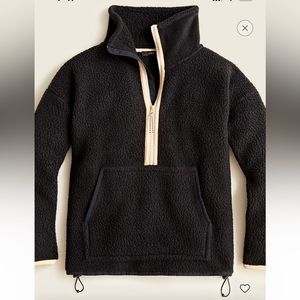 J.Crew Black Polartec Half-Zip Fleece Sz L. MSRP $128.